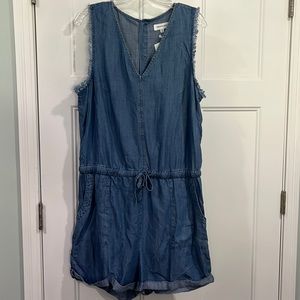 Lightweight jean shorts romper. XL. Thread & Supply. With tags.